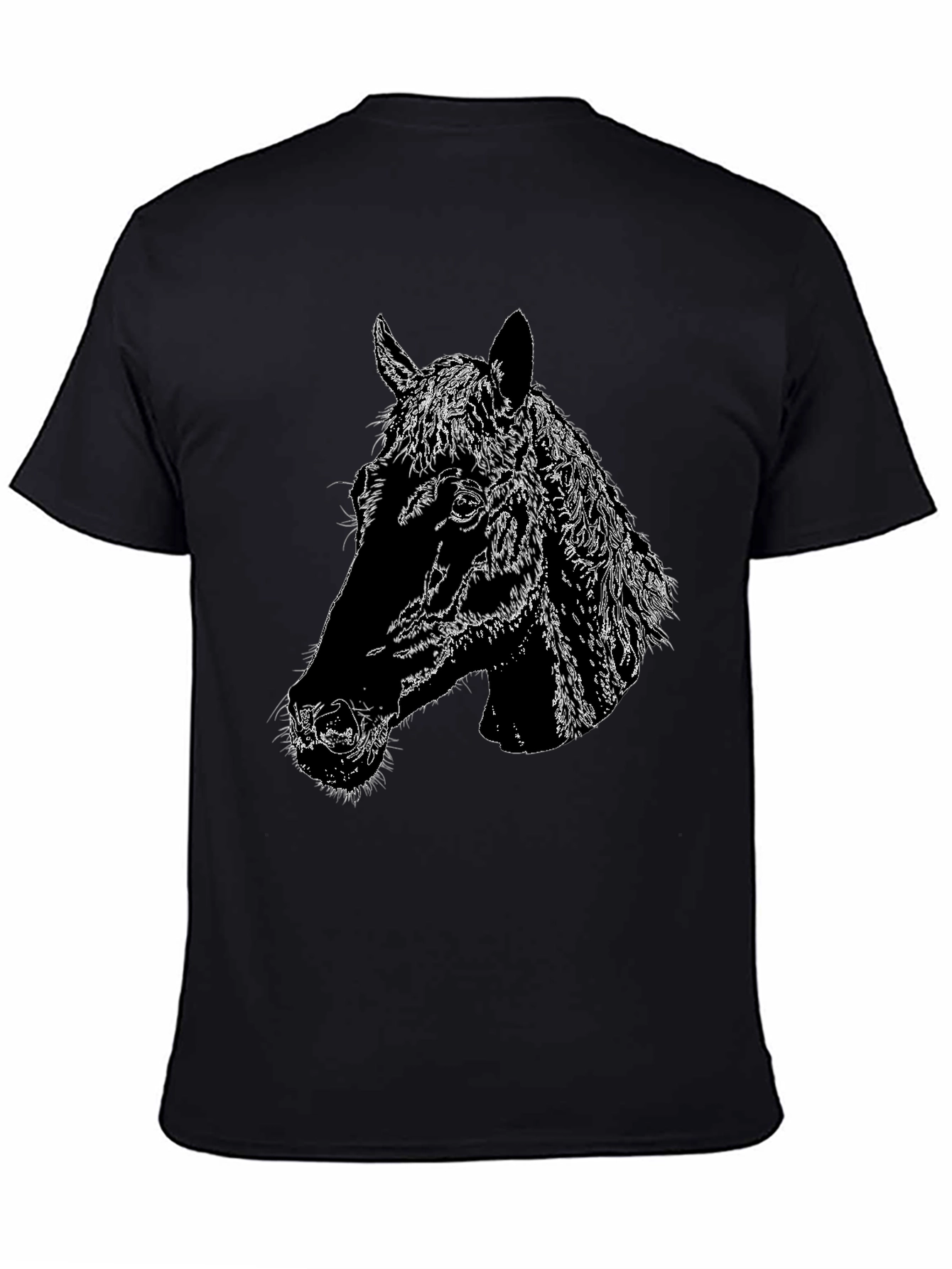 Horse Head Graphic Black T-Shirt