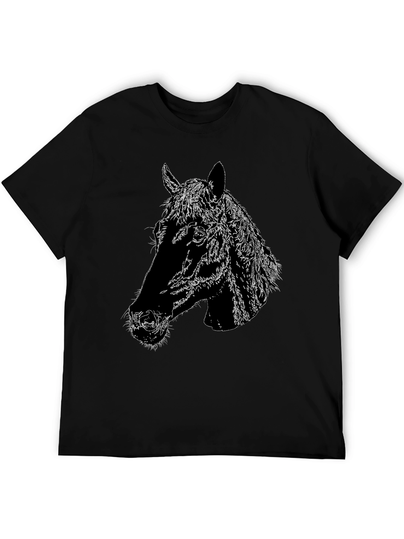 Horse Head Graphic Black T-Shirt