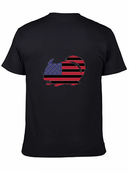 Patriotic Chinchilla Graphic Tee - Mens Black T-Shirt