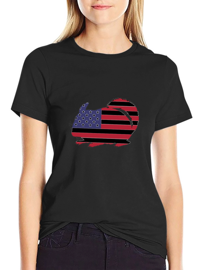 Patriotic Chinchilla Graphic Tee - Mens Black T-Shirt