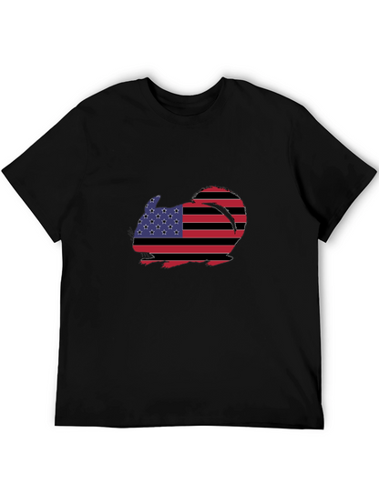 Patriotic Chinchilla Graphic Tee - Mens Black T-Shirt