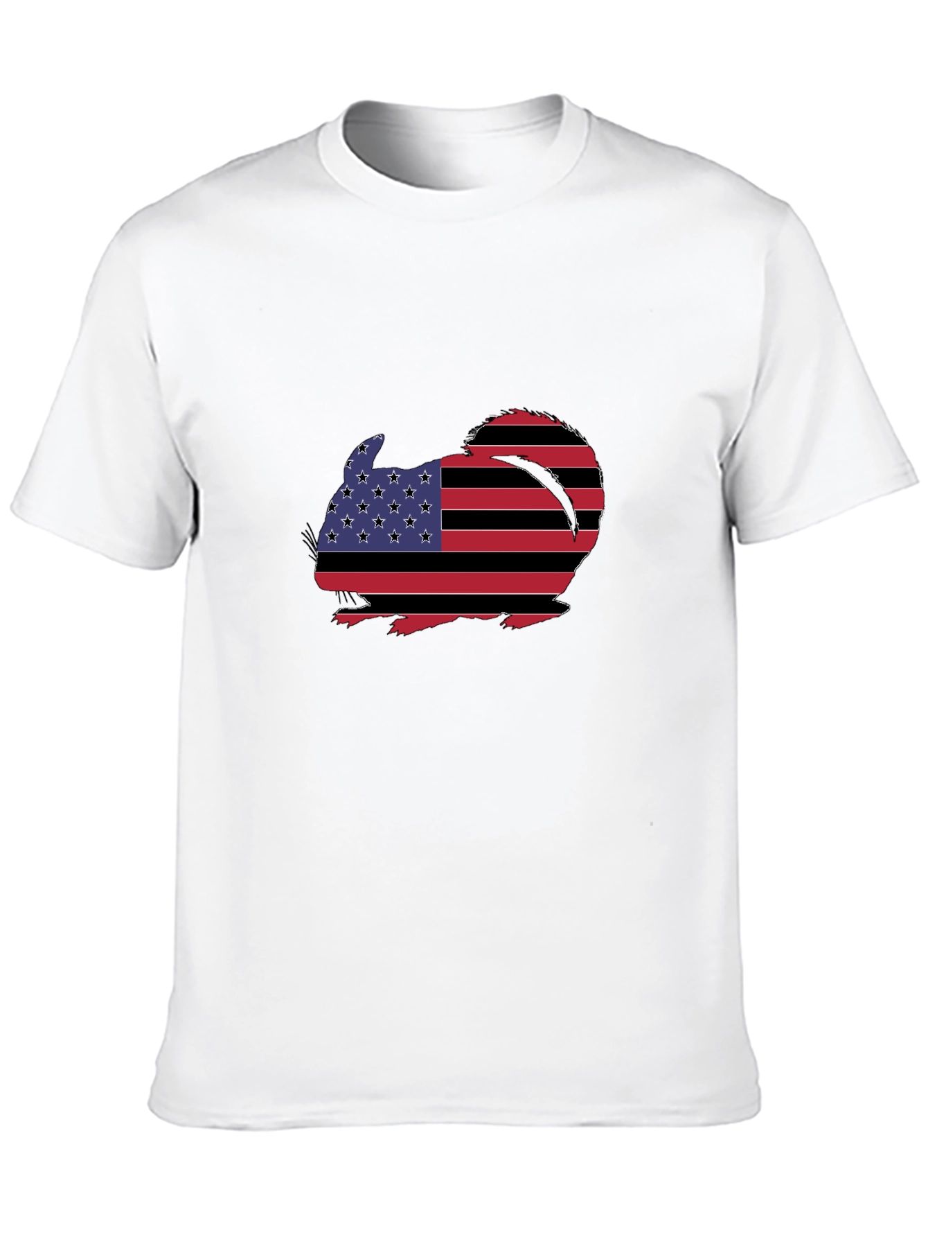 Patriotic Chinchilla Graphic Tee - Mens Black T-Shirt