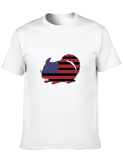 Patriotic Chinchilla Graphic Tee - Mens Black T-Shirt