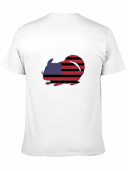 Patriotic Chinchilla Graphic Tee - Mens Black T-Shirt