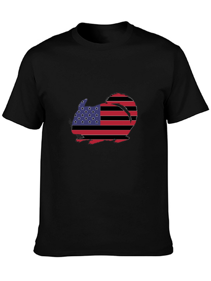 Patriotic Chinchilla Graphic Tee - Mens Black T-Shirt