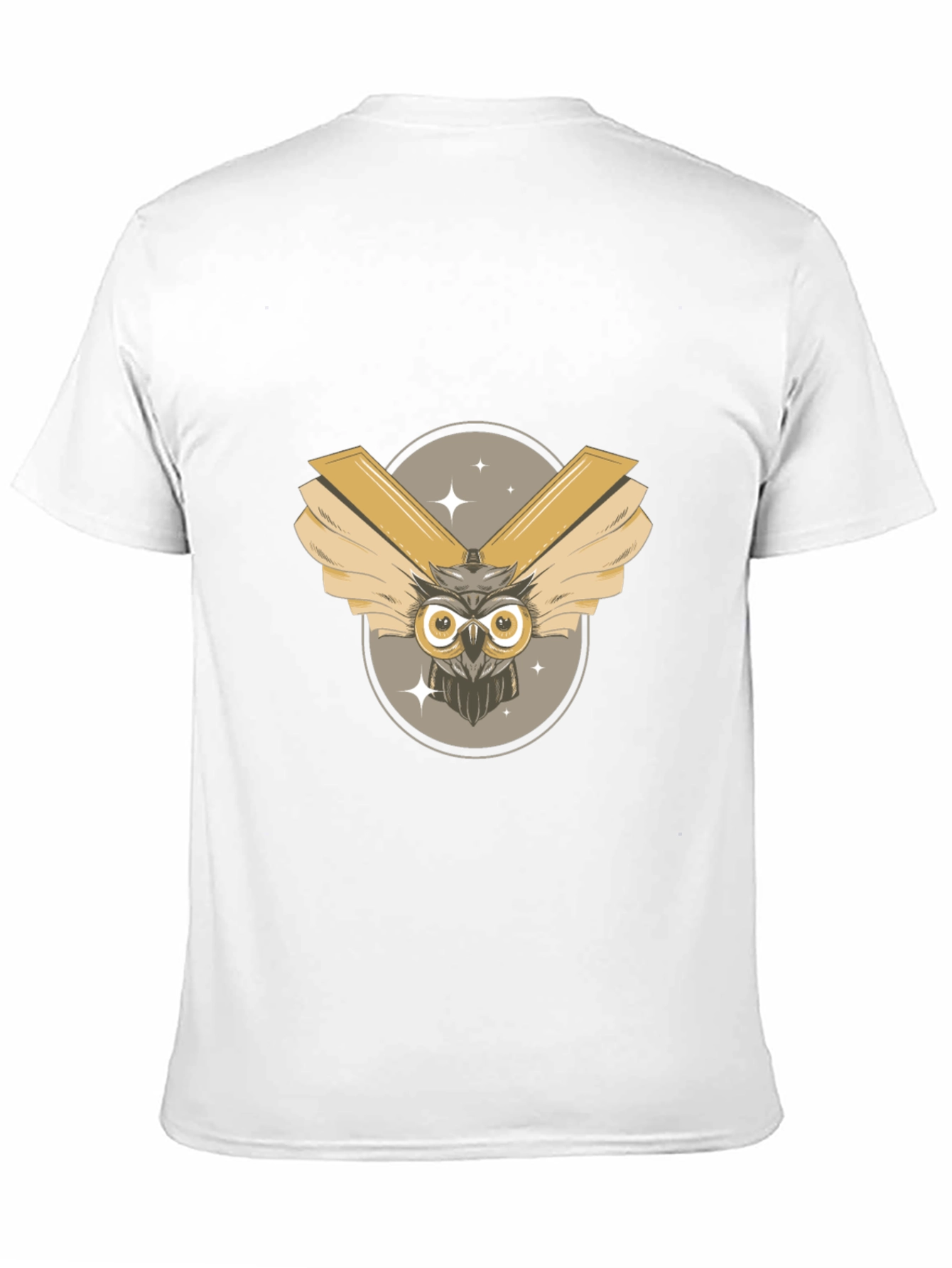 Mens Black Owl Graphic Tee