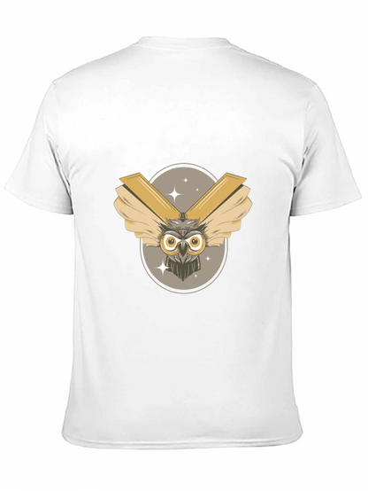 Mens Black Owl Graphic Tee