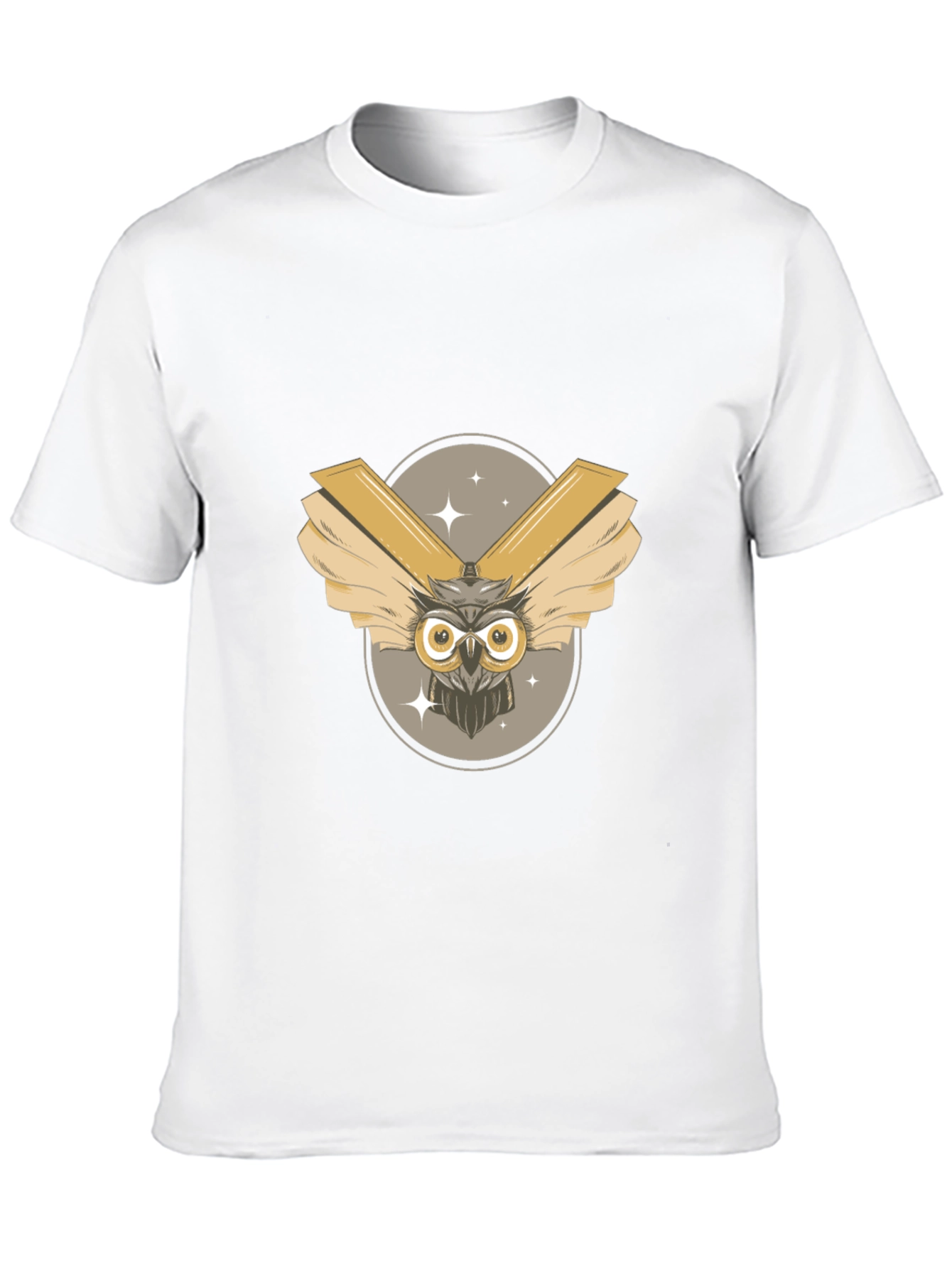 Mens Black Owl Graphic Tee
