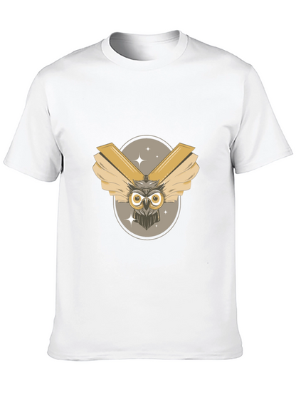 Mens Black Owl Graphic Tee