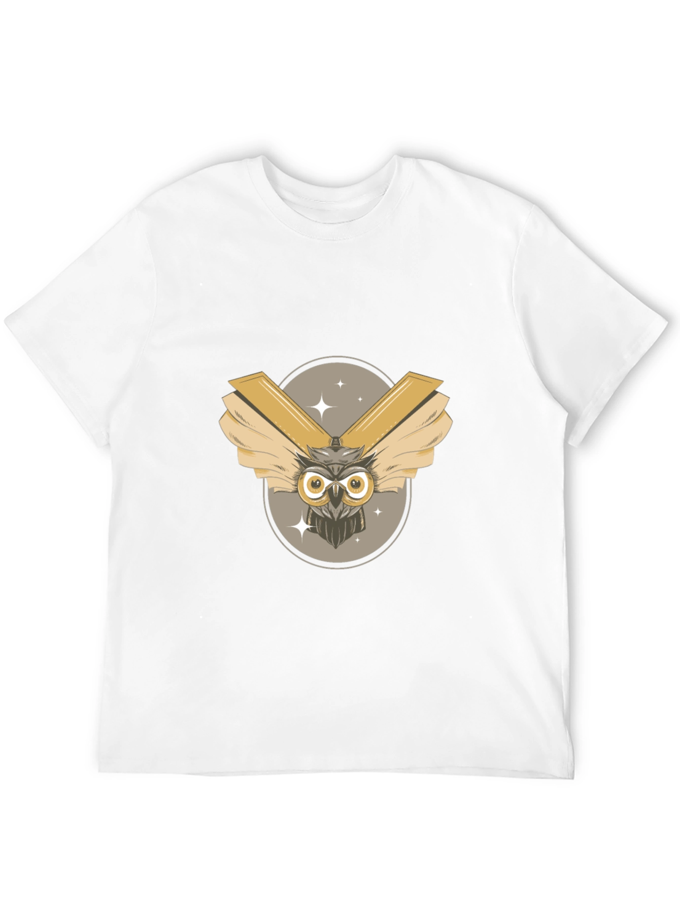 Mens Black Owl Graphic Tee