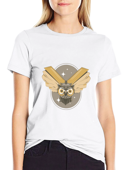 Mens Black Owl Graphic Tee