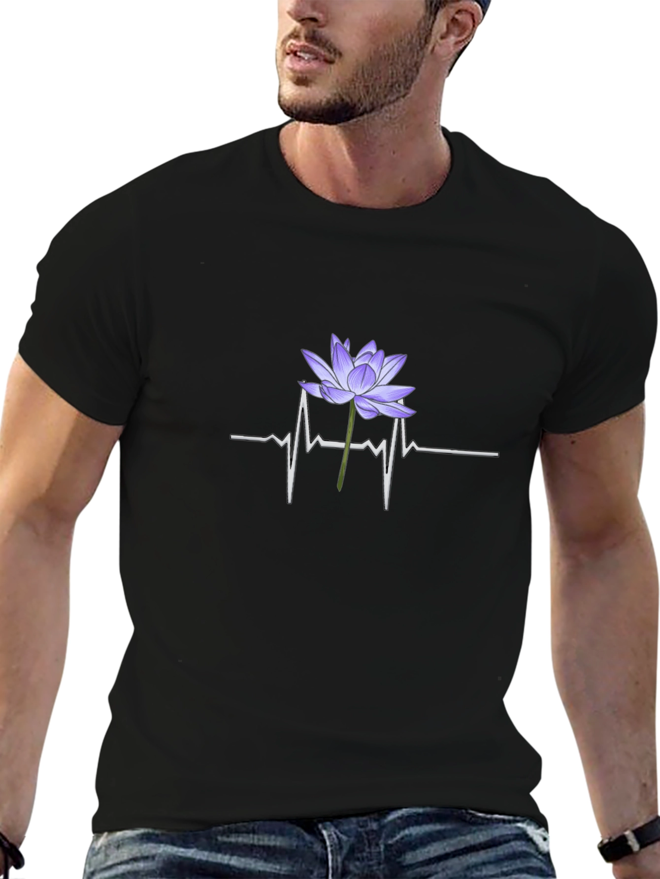 Lotus Heartbeat Graphic Tee - Black