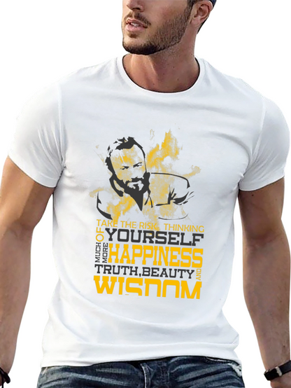 Motivational Graphic Tee - Risk Happiness Wisdom