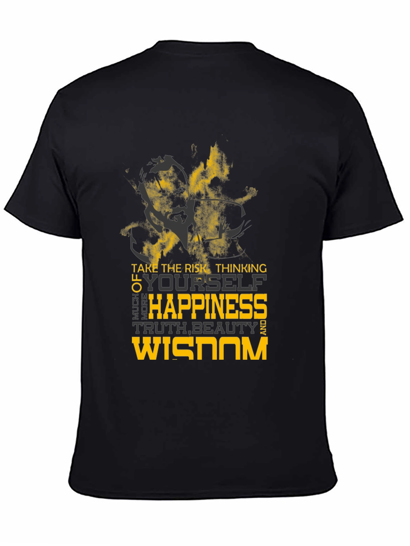 Motivational Graphic Tee - Risk Happiness Wisdom