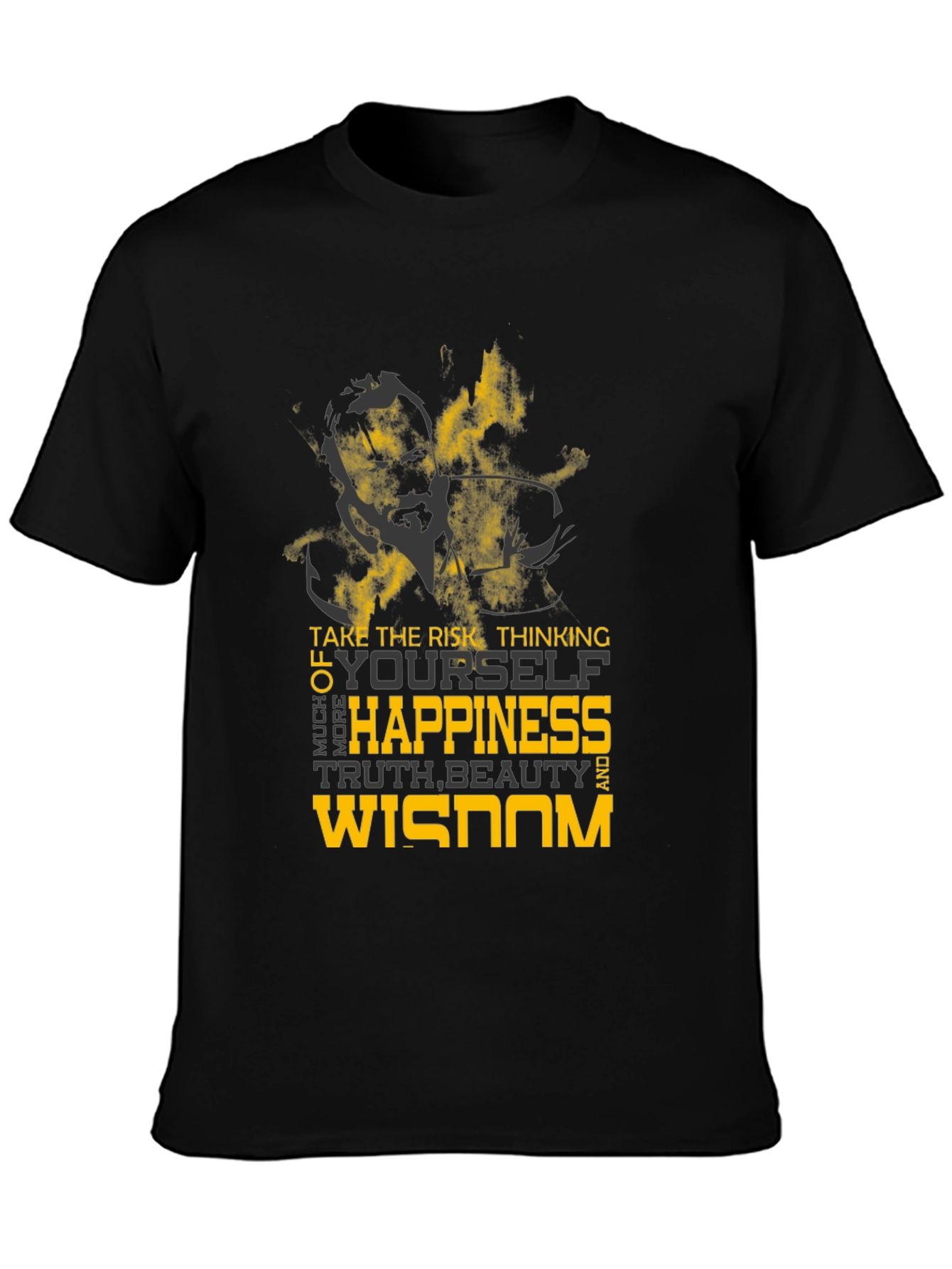 Motivational Graphic Tee - Risk Happiness Wisdom