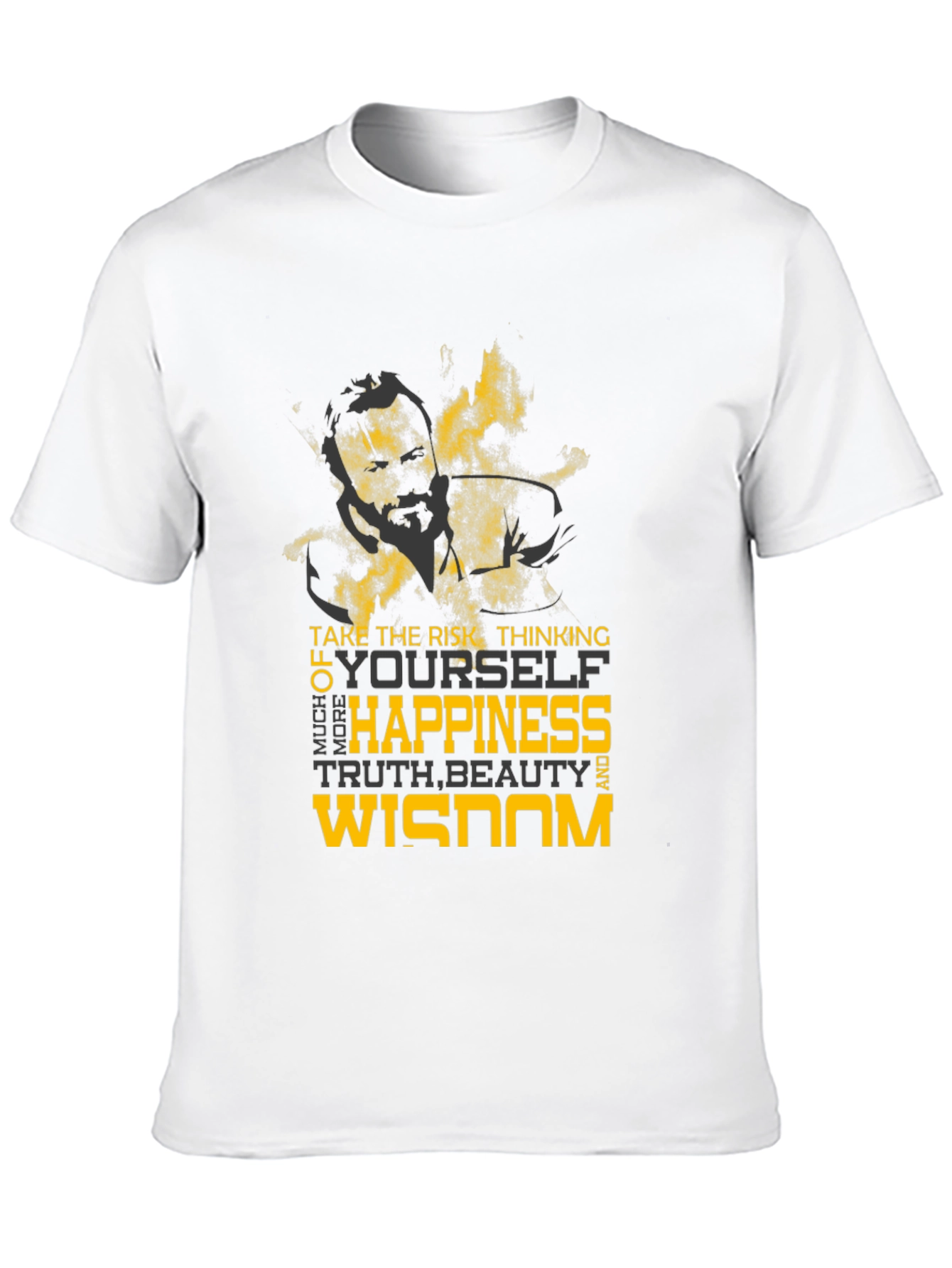 Motivational Graphic Tee - Risk Happiness Wisdom