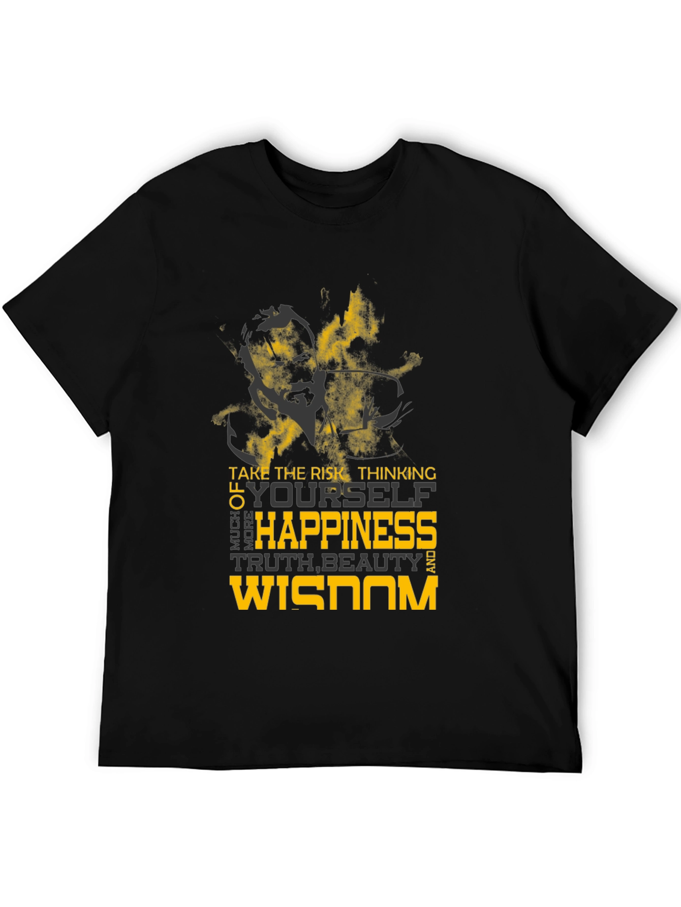 Motivational Graphic Tee - Risk Happiness Wisdom
