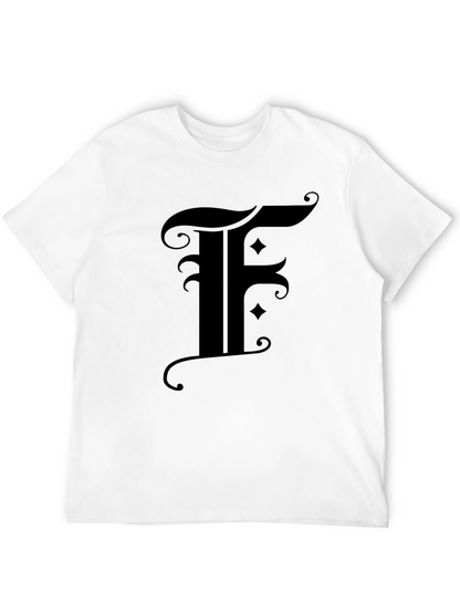 Gothic Initial F Black T-Shirt