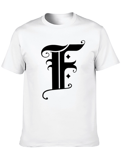 Gothic Initial F Black T-Shirt