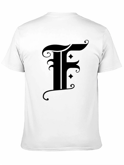 Gothic Initial F Black T-Shirt
