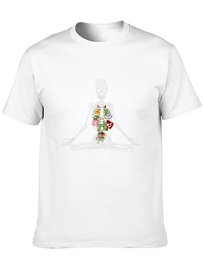 Floral Skeleton Meditation T-Shirt