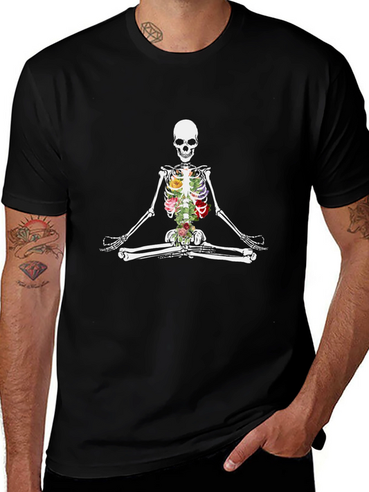 Floral Skeleton Meditation T-Shirt