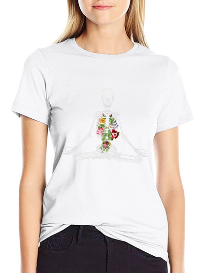 Floral Skeleton Meditation T-Shirt