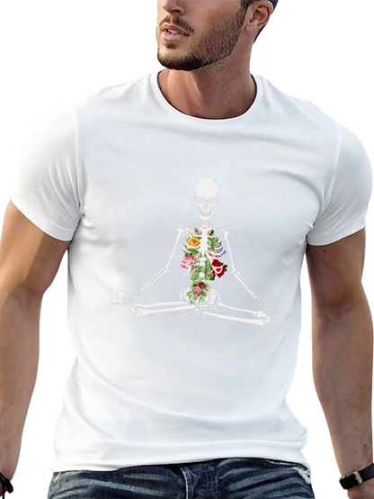 Floral Skeleton Meditation T-Shirt
