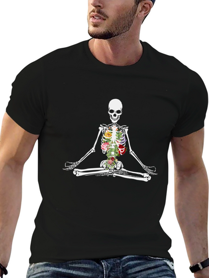 Floral Skeleton Meditation T-Shirt