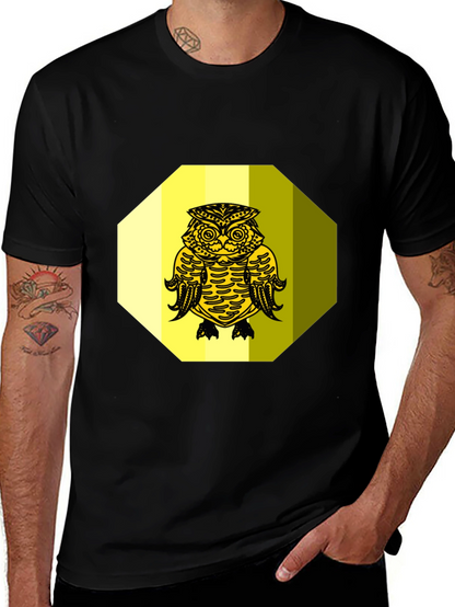 Owl Graphic Tee - Black Cotton Blend