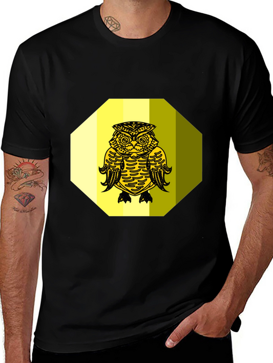 Owl Graphic Tee - Black Cotton Blend