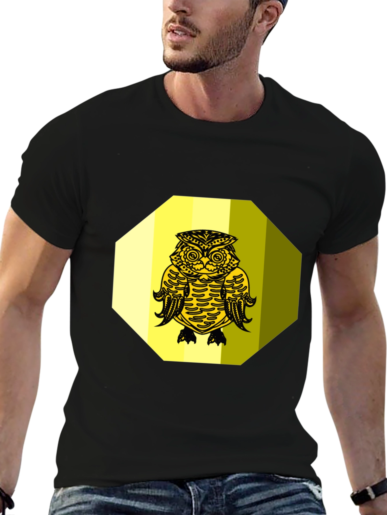 Owl Graphic Tee - Black Cotton Blend