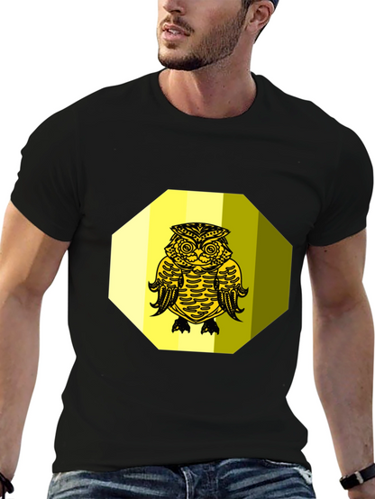 Owl Graphic Tee - Black Cotton Blend