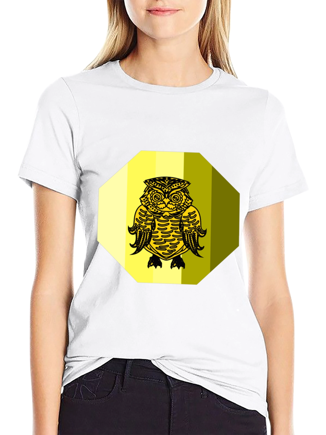 Owl Graphic Tee - Black Cotton Blend