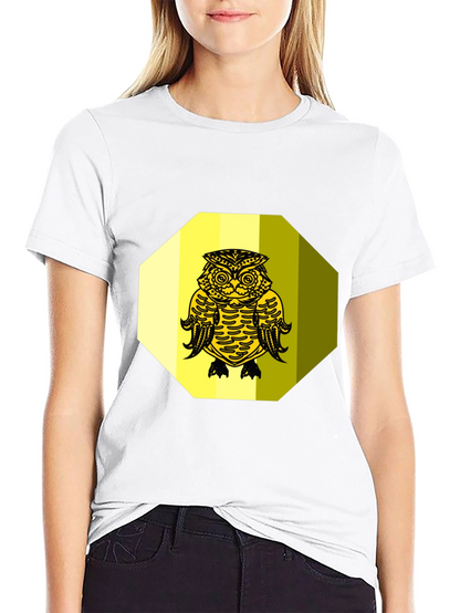 Owl Graphic Tee - Black Cotton Blend