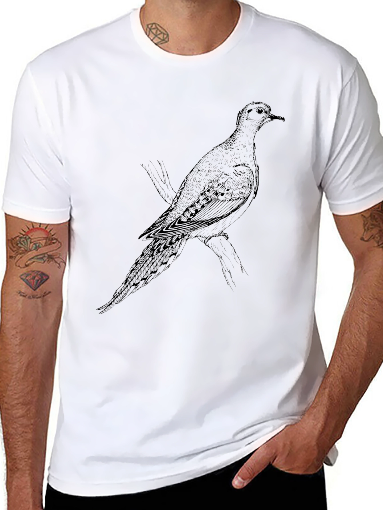 Dove Graphic Print Black T-Shirt