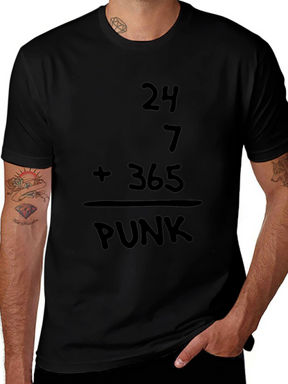 24/7 Punk Graphic T-Shirt - Black Casual Tee