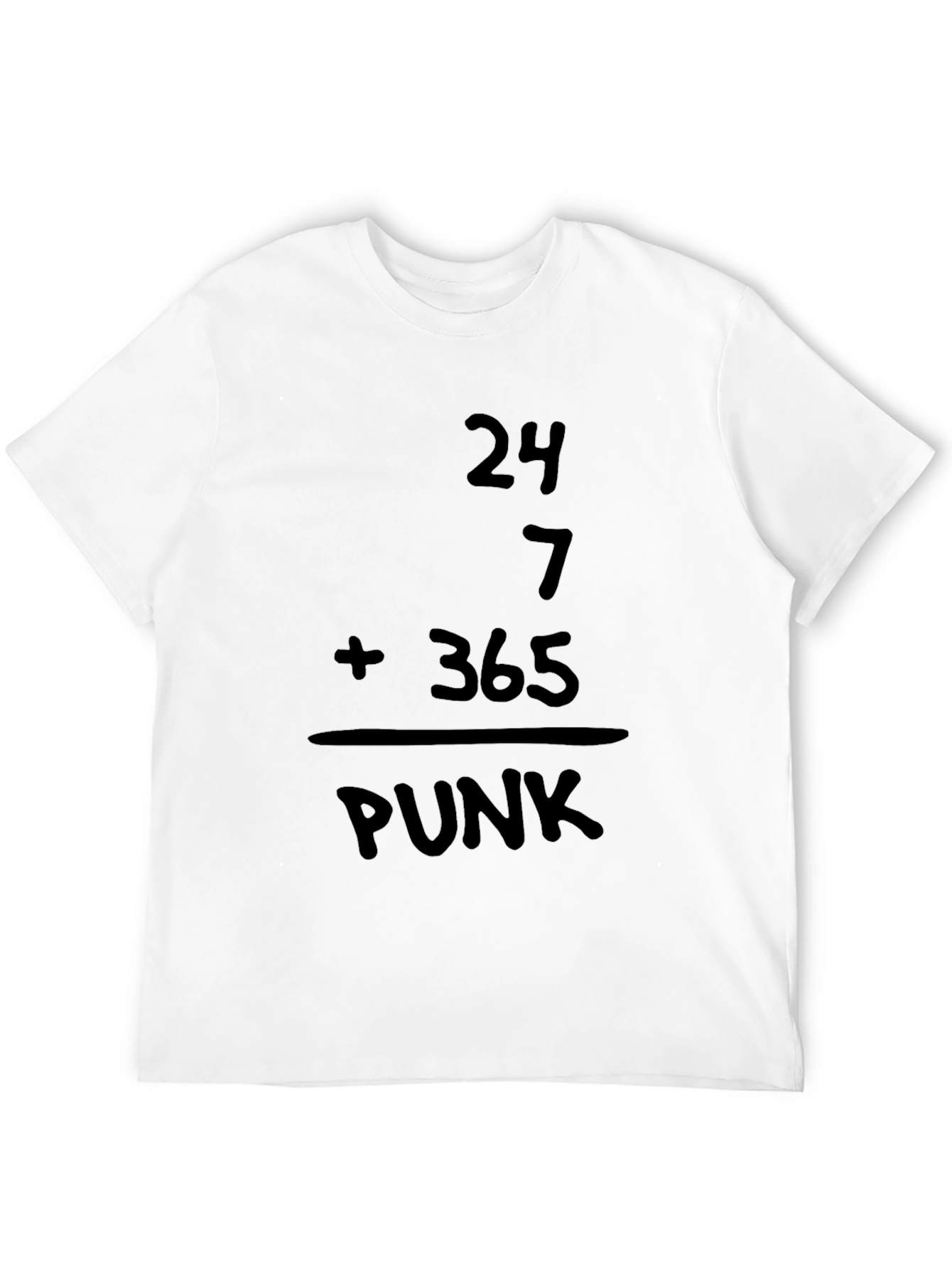 24/7 Punk Graphic T-Shirt - Black Casual Tee