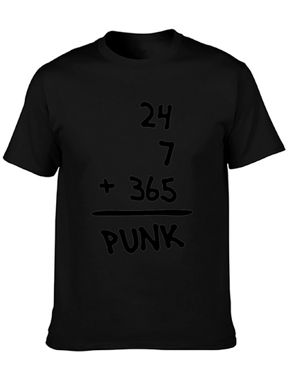 24/7 Punk Graphic T-Shirt - Black Casual Tee