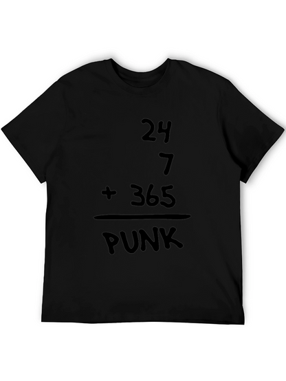 24/7 Punk Graphic T-Shirt - Black Casual Tee
