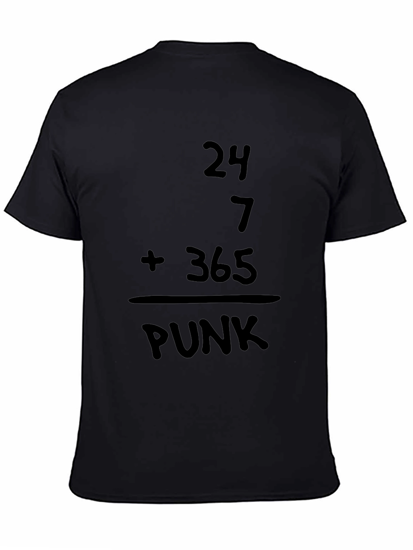 24/7 Punk Graphic T-Shirt - Black Casual Tee