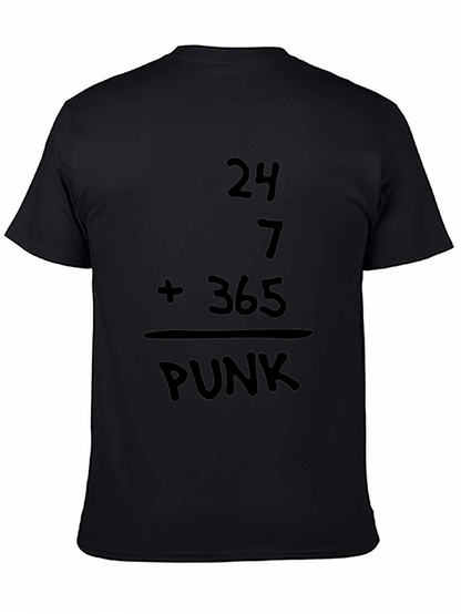 24/7 Punk Graphic T-Shirt - Black Casual Tee