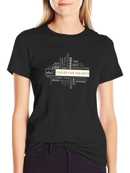 Arts Center Graphic Tee - Black Cotton T-Shirt