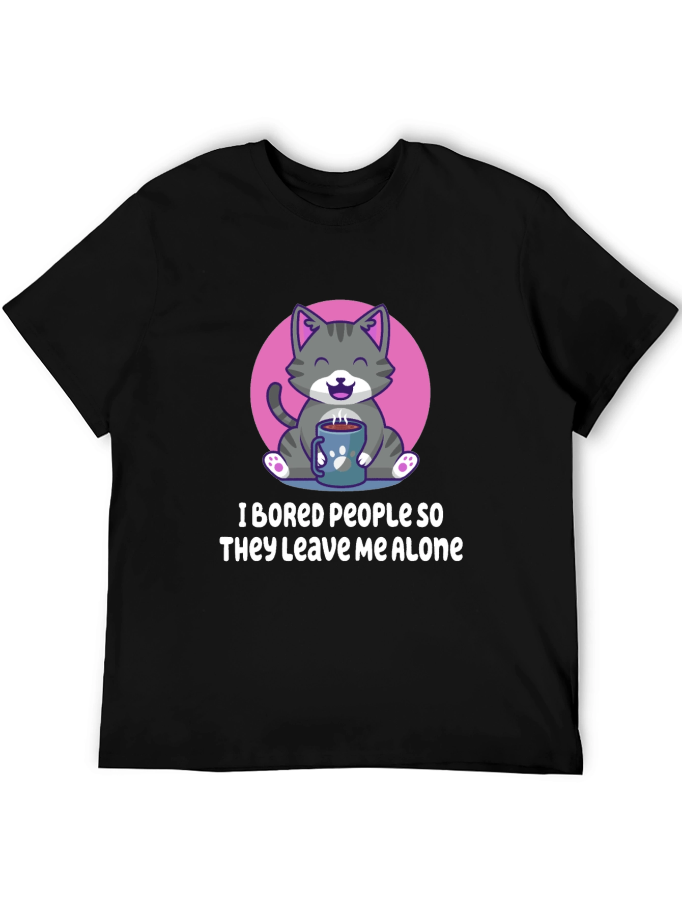 Funny Cat I Bored People Graphic Tee