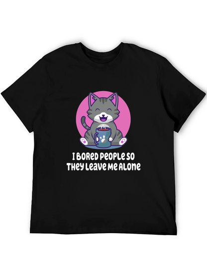 Funny Cat I Bored People Graphic Tee