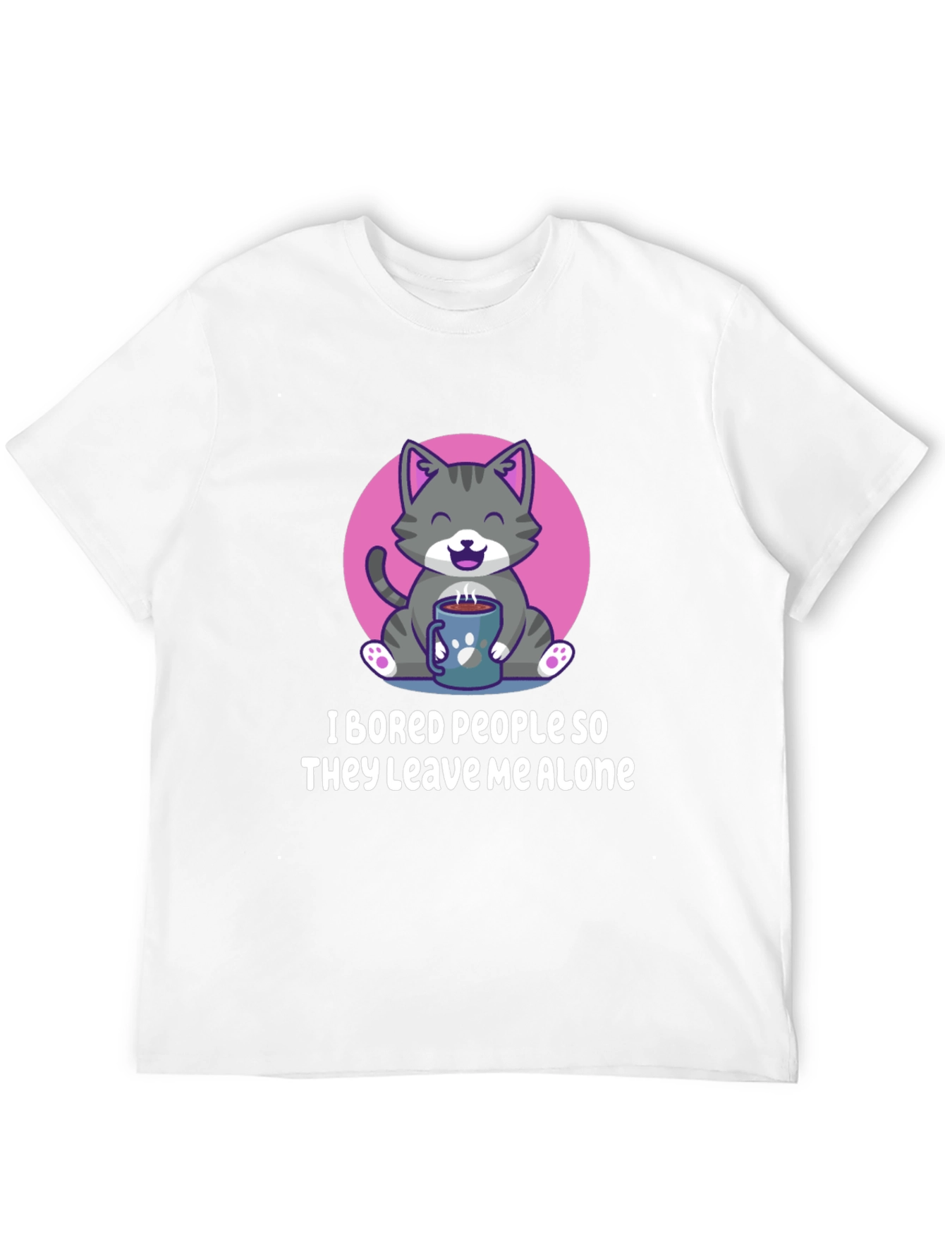 Funny Cat I Bored People Graphic Tee