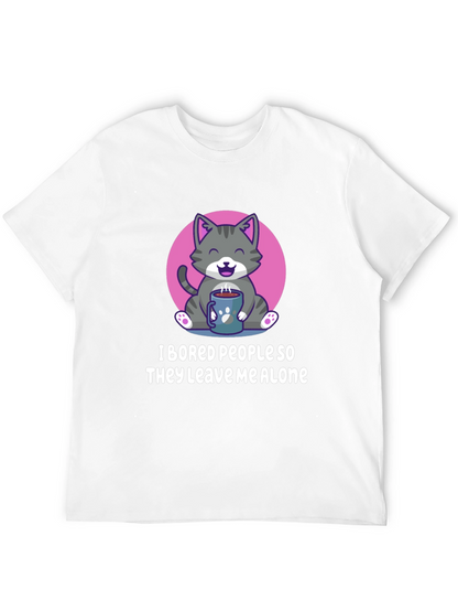 Funny Cat I Bored People Graphic Tee