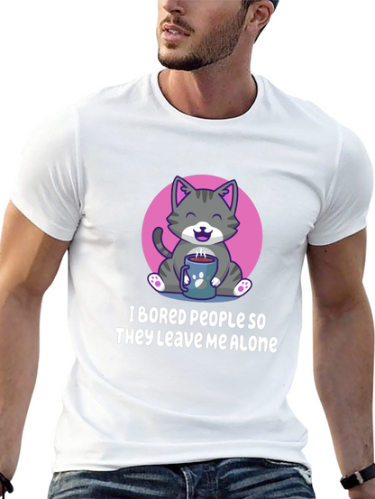 Funny Cat I Bored People Graphic Tee