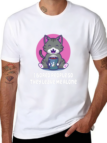 Funny Cat I Bored People Graphic Tee