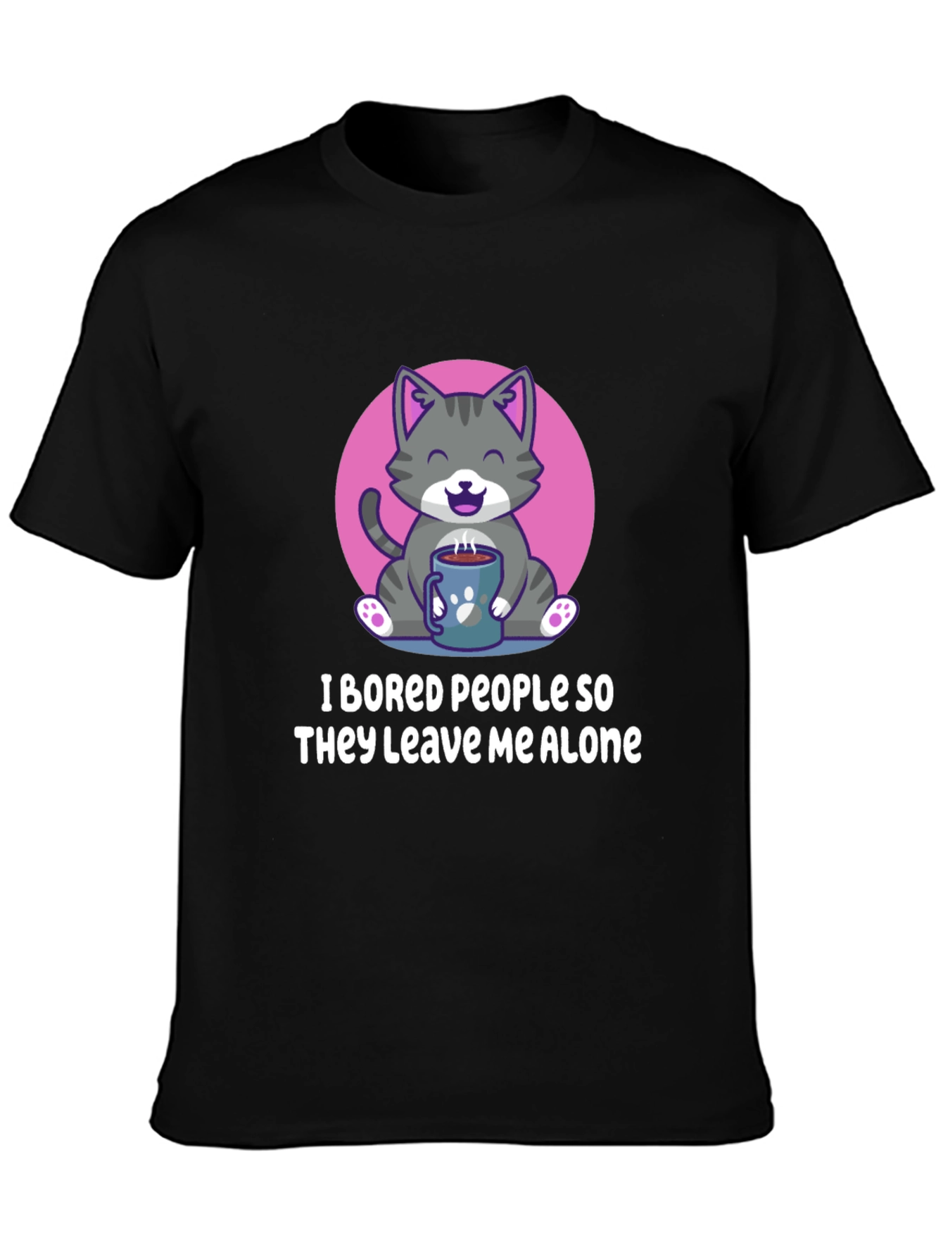 Funny Cat I Bored People Graphic Tee